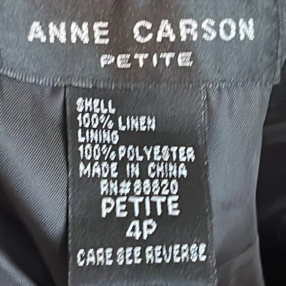 ANNE CARSON LINEN EMBROIDERED MINI SKATER SKIRT BLACK SIZE 4 PETITE - Picture 8 of 9